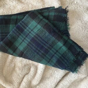 Green and Blue Plaid Infinity Scarf